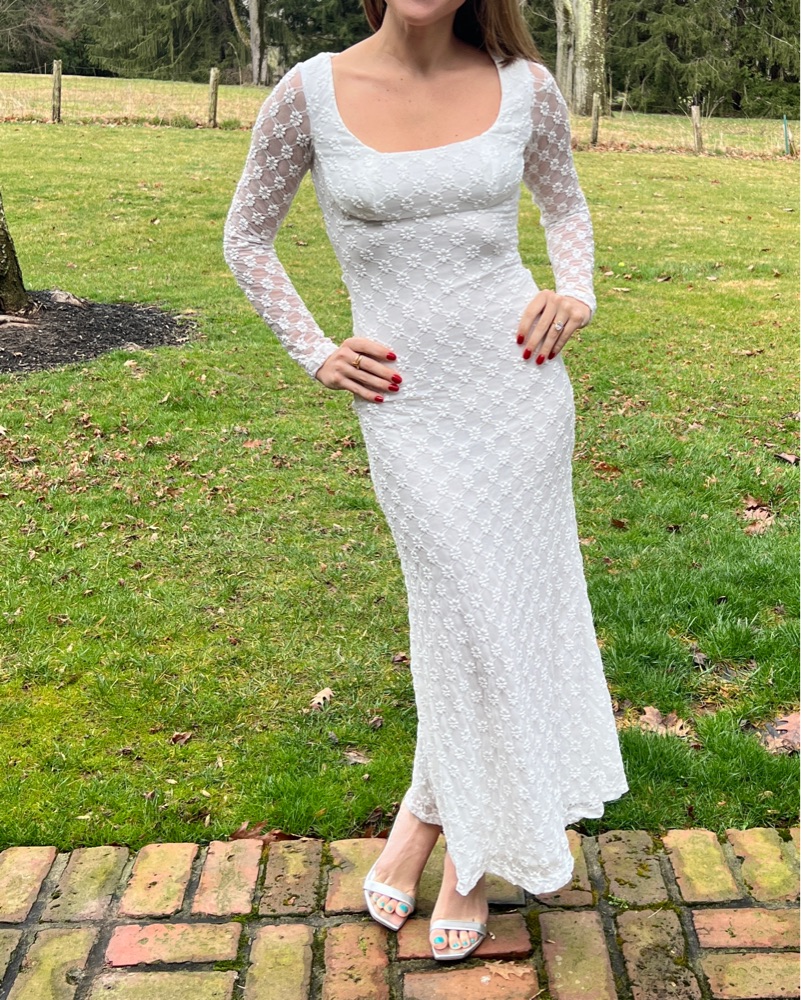 knee length dresses for ladies White Lace Midi Dress – Chic Glam Closet