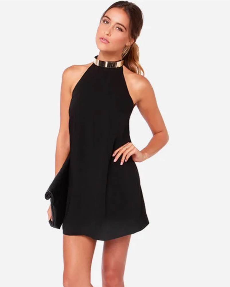 Keepsake Gold Metal Collar Halter Dress by Keepsake The Label - Pickle
