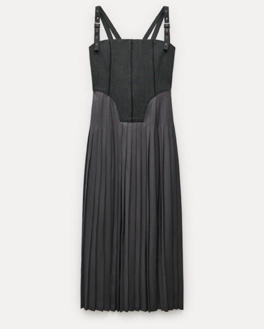 knee length dresses for ladies ZARA. Black midi dress with lace and pleats Ts  Hibuy market