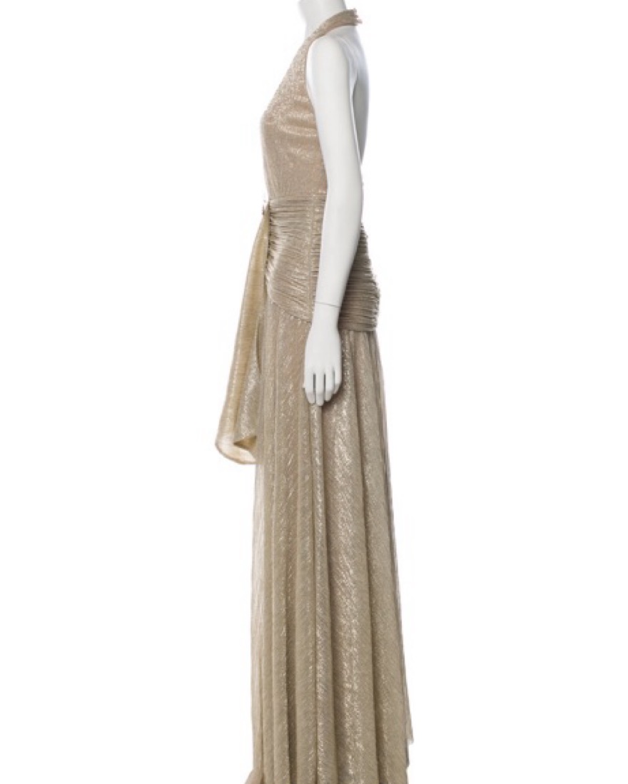 slim fit dress slacks PatBo Lurex Draped Maxi Dress main image 1