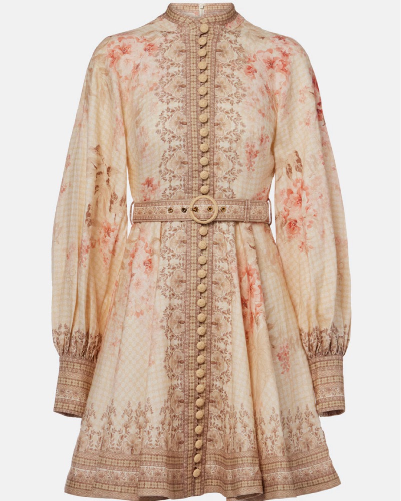 chinese dress ladies Zimmermann // Pink Linen & Silk Matchmaker Paisley Mini Dress  VSP  Consignment