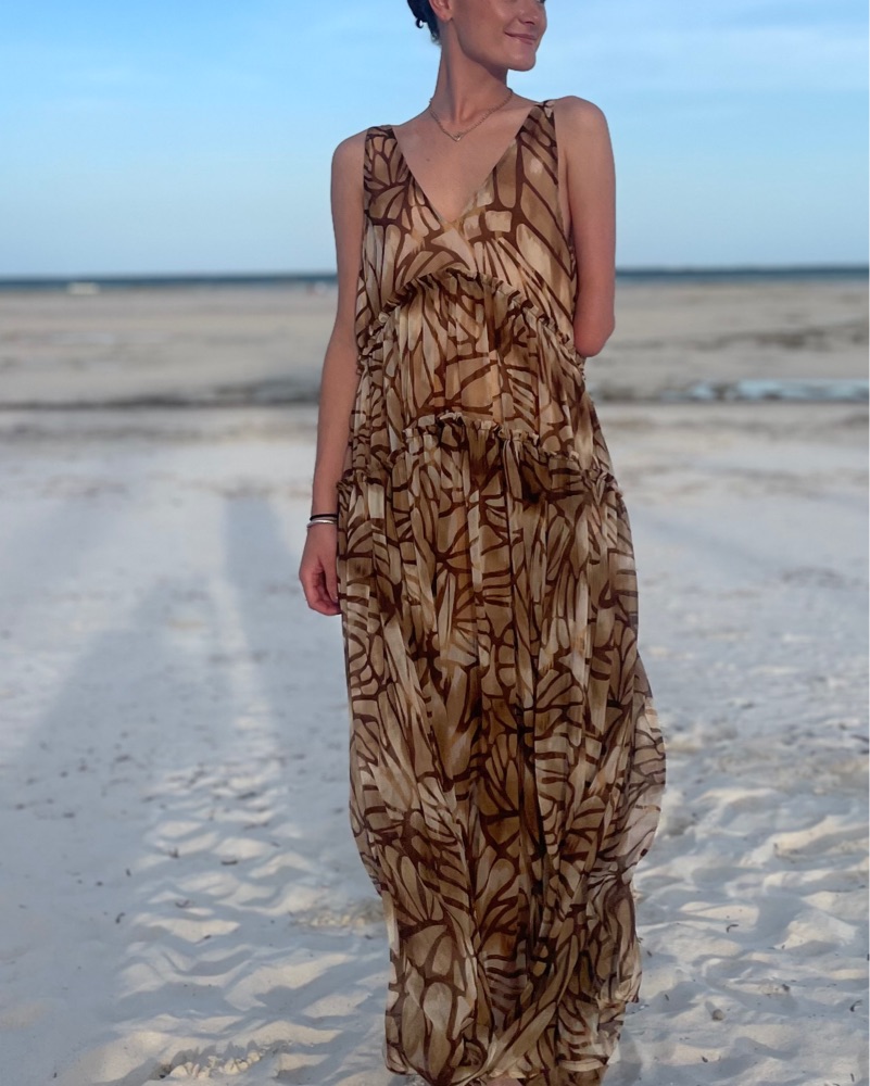 knee length dresses for ladies Free People Pretty Cozy Maxi Dress – White Chocolate Couture