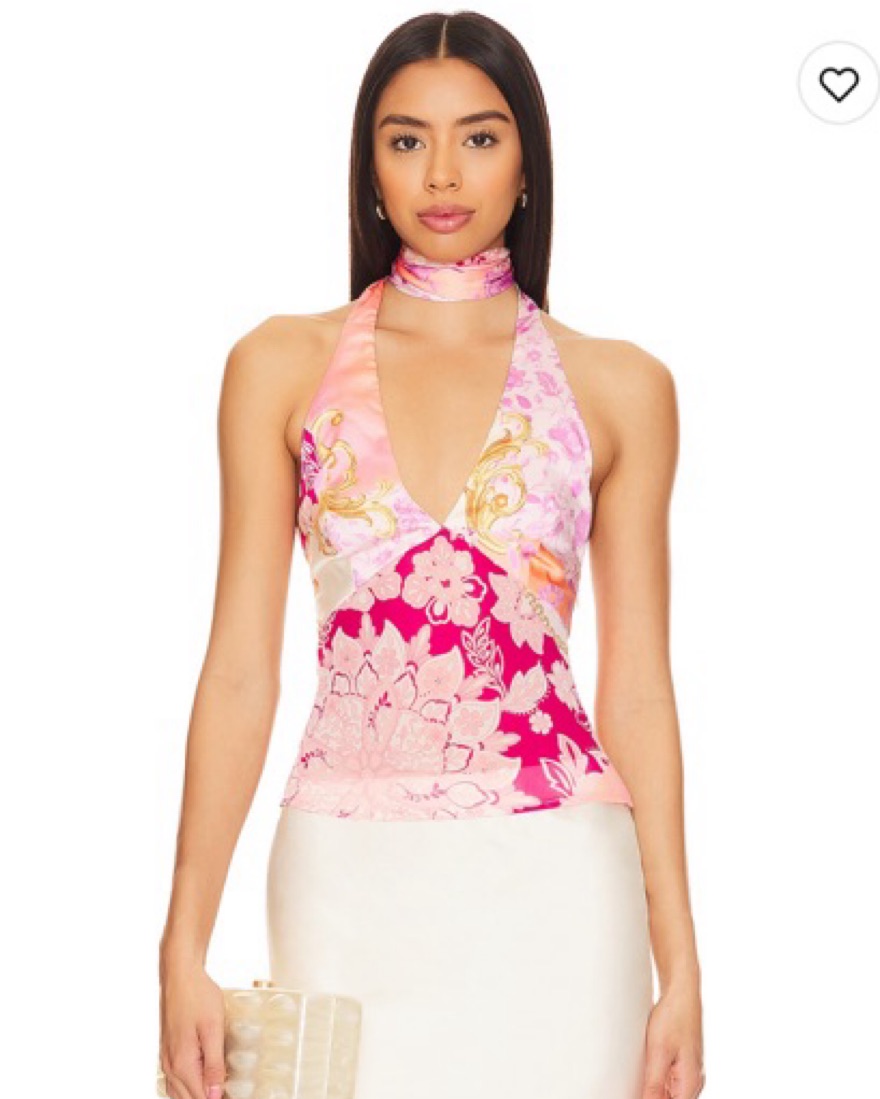 Vibrant MAJORELLE Floral Halter Top - Image 1