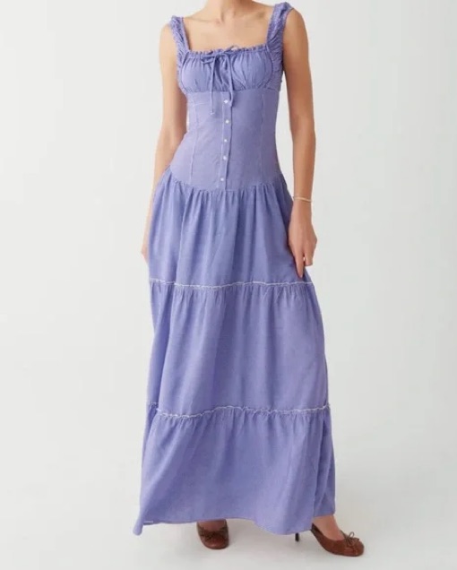dress blue army Anna Dress in Blue Gingham Blue Gingham / S main image 1
