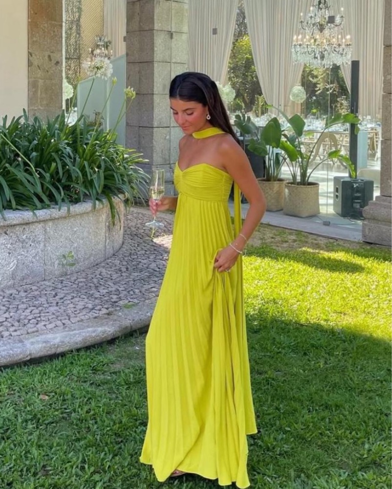 slim fit dress slacks Criss-Cross Chartreuse Ruched A-Line Halter Sleeveless Long Prom Dress, Sky Blue / 6 main image 1