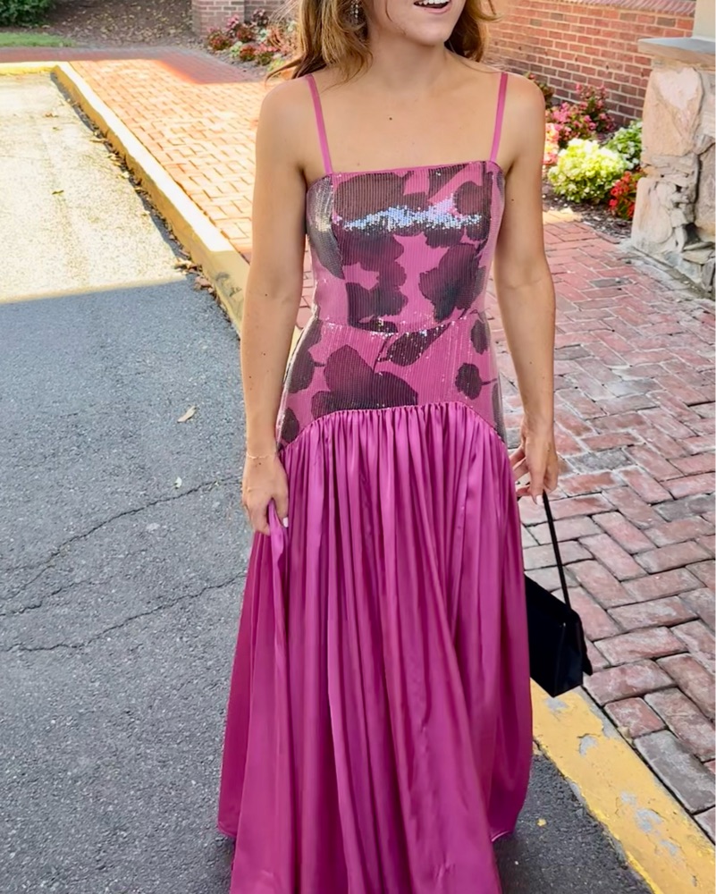 Hutch sequin pink floral long dress by Hutch - Pickle