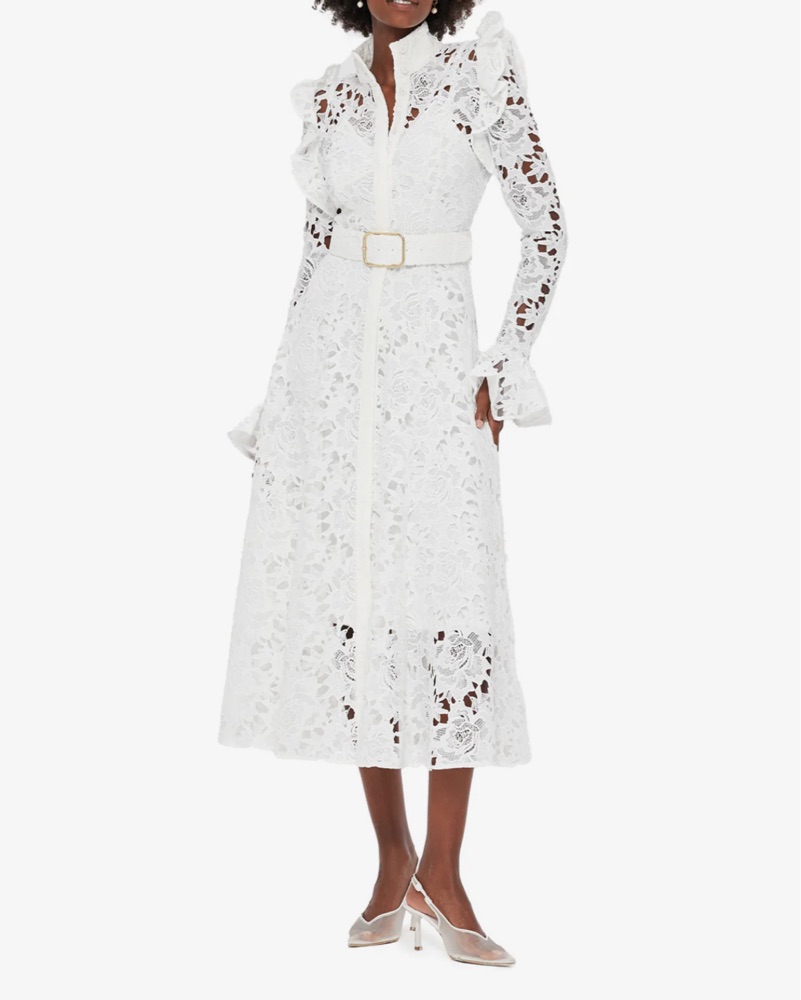 chinese dress ladies Aliyah Lace Butterfly Sleeve Midi Dress - Ebony main image 0