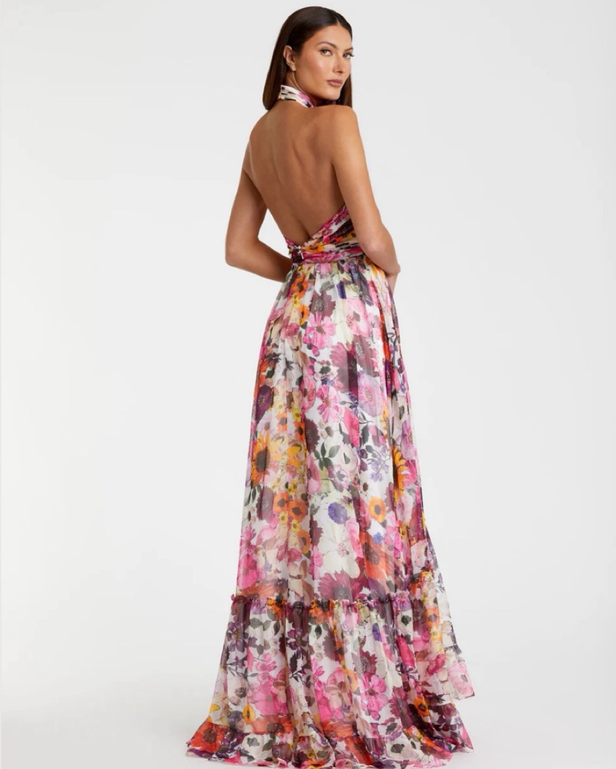 open lace back dress Olympia Asymmetrical Pleated Maxi Dress  SNAP-Something New And Pretty