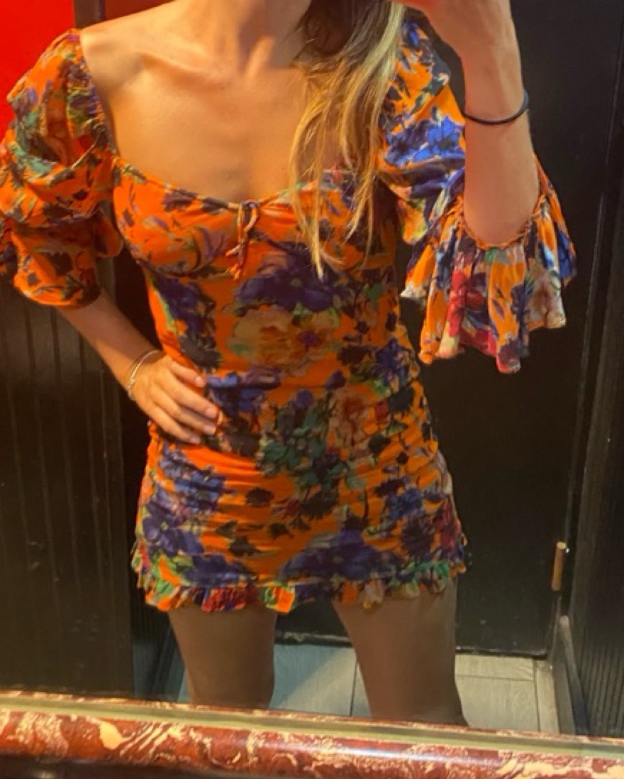 Rat & Boa Orange Mini Dress - Image 6