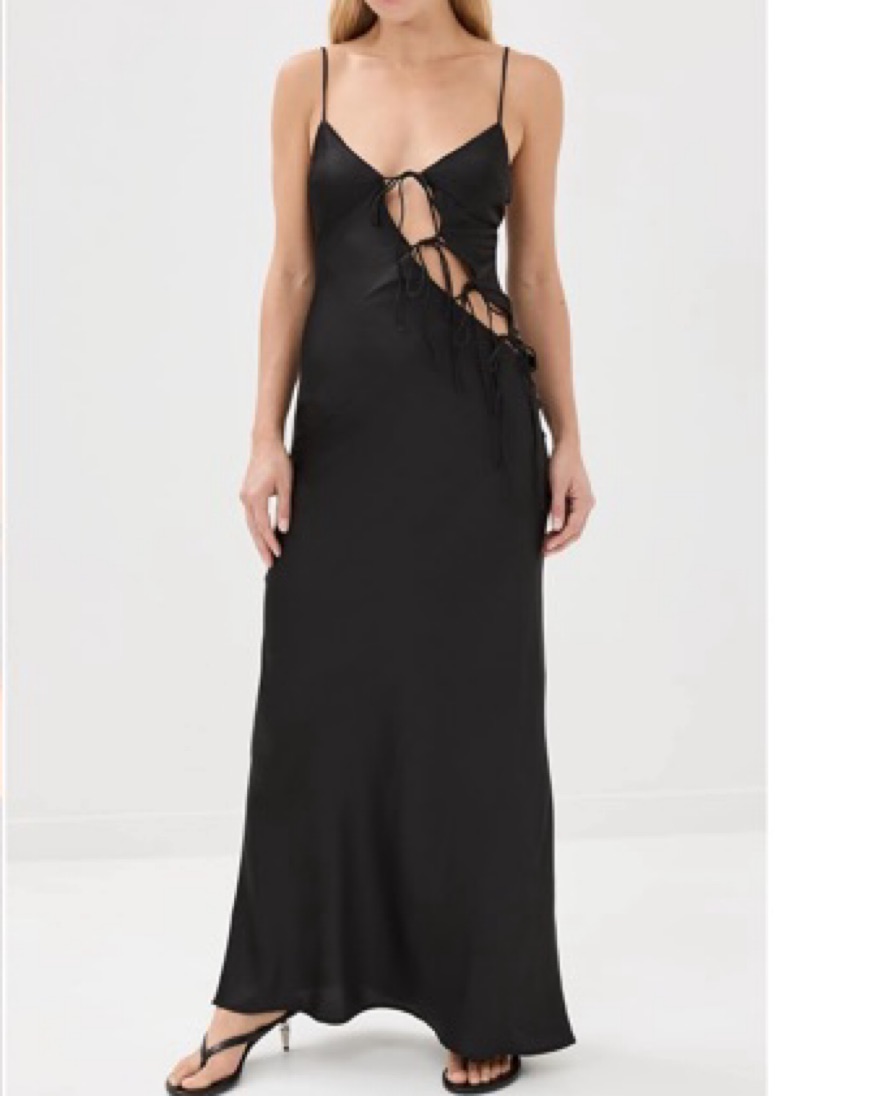 lioness black lace dress Luiza Low Back Satin Maxi Dress main image 0