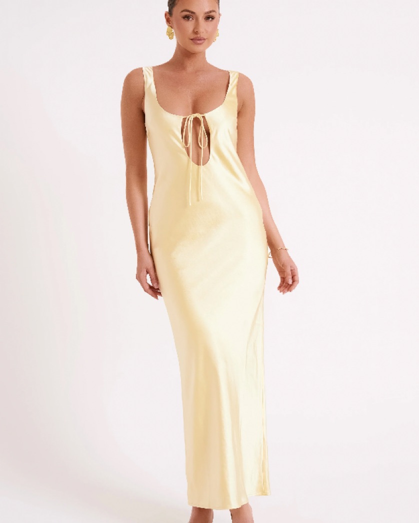 Meshki Keyhole Satin Maxi Dress  - Image 1