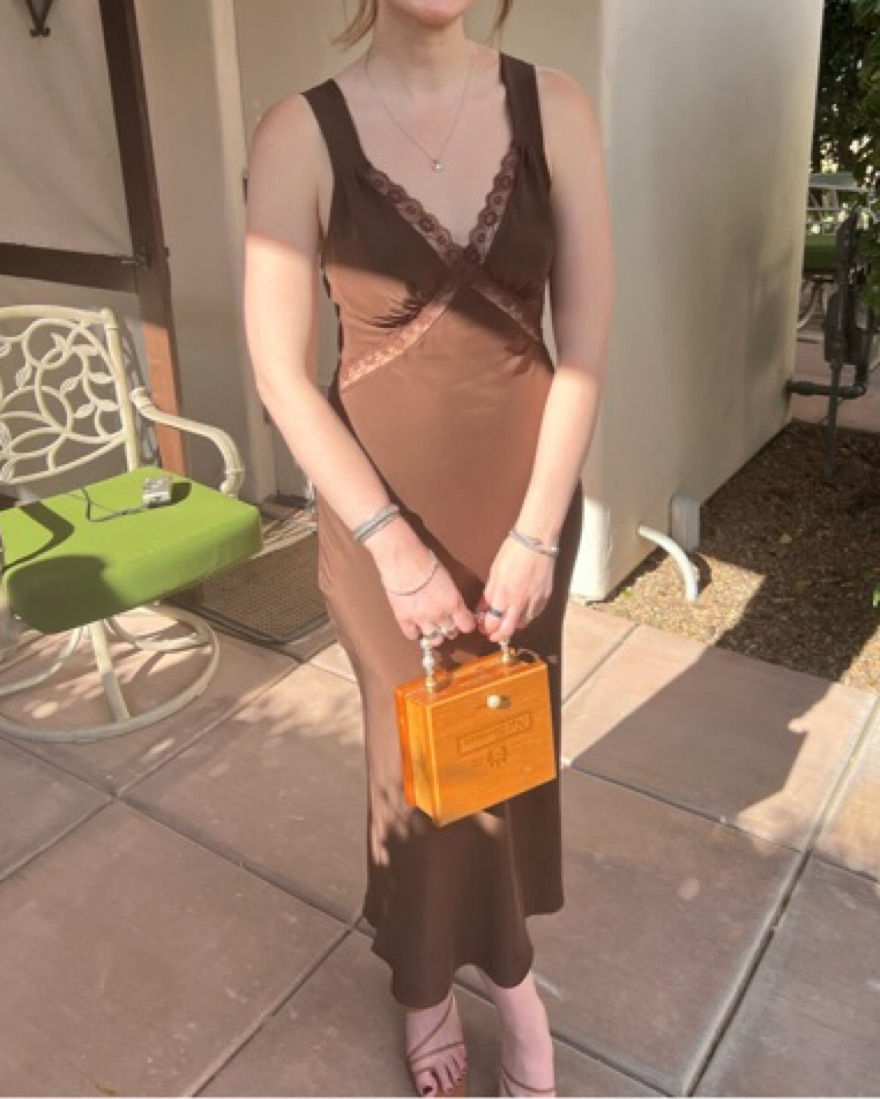 reformation provence dress brown Brown Suede Miller Mini Dress