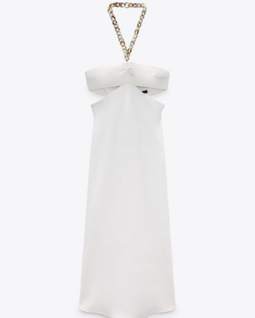 Zara White Cut Out Chain Dress by Zara - Pickle