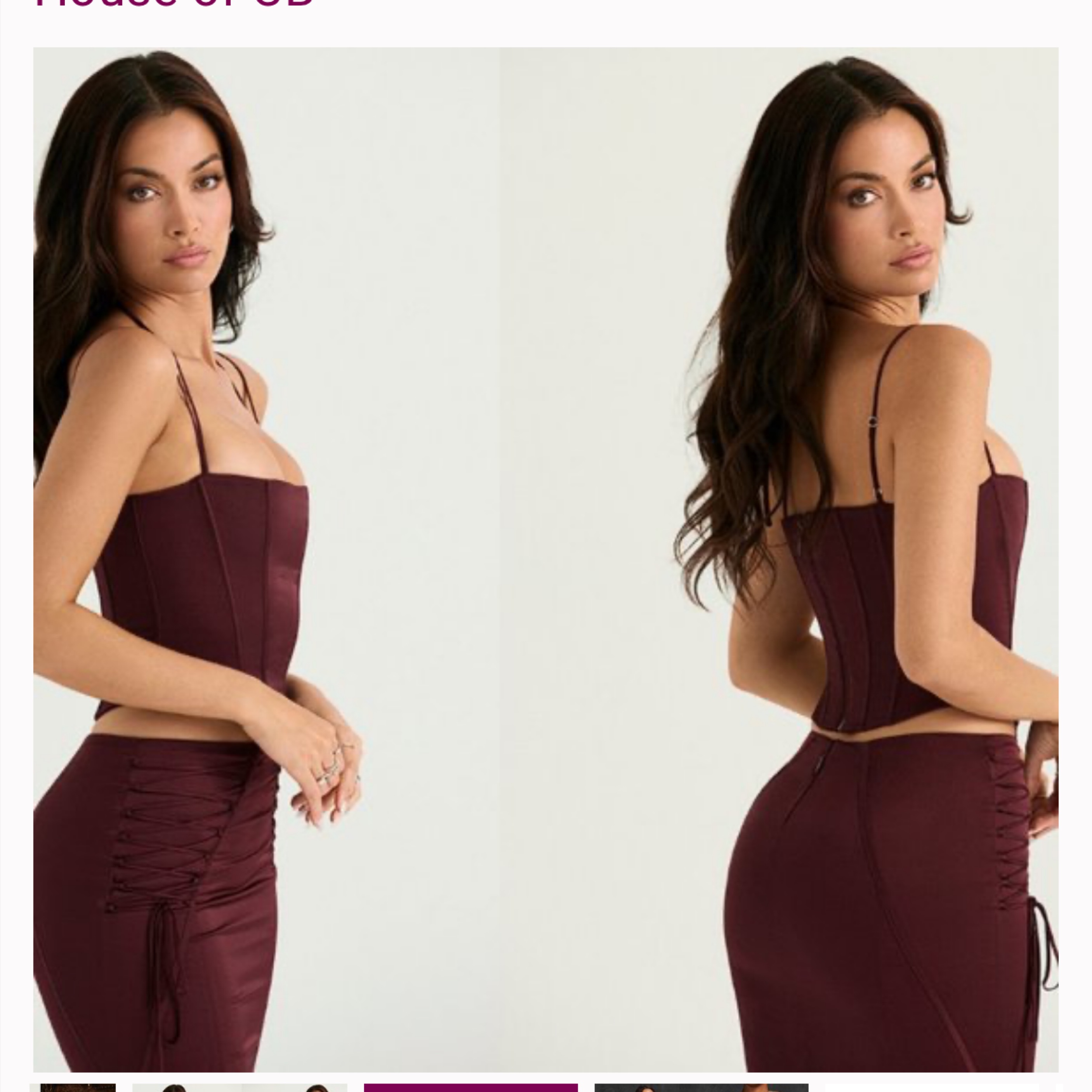 HOUSE OF CB 'Chantelle' Wine Corset - Image 3