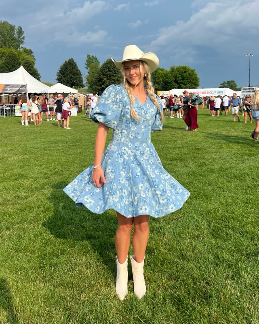 Denim Floral Dress - Ivy City Co. by Ivy City Co - Pickle