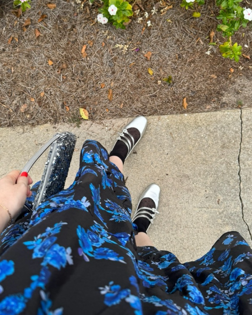 Crās CPH floral Blue & Black Midi Dress - Image 3