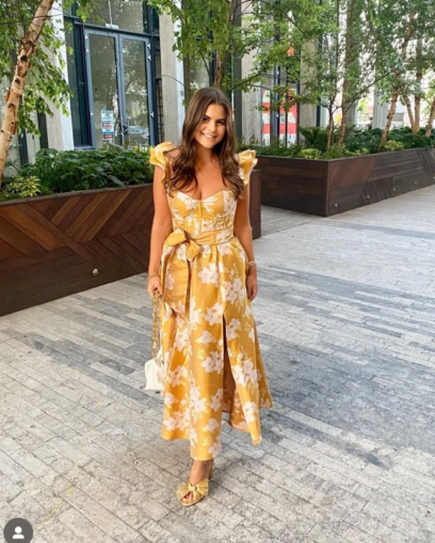 slim fit dress slacks The Ellerie Dress in Butter Yellow Baroque Floral – V. Chapman