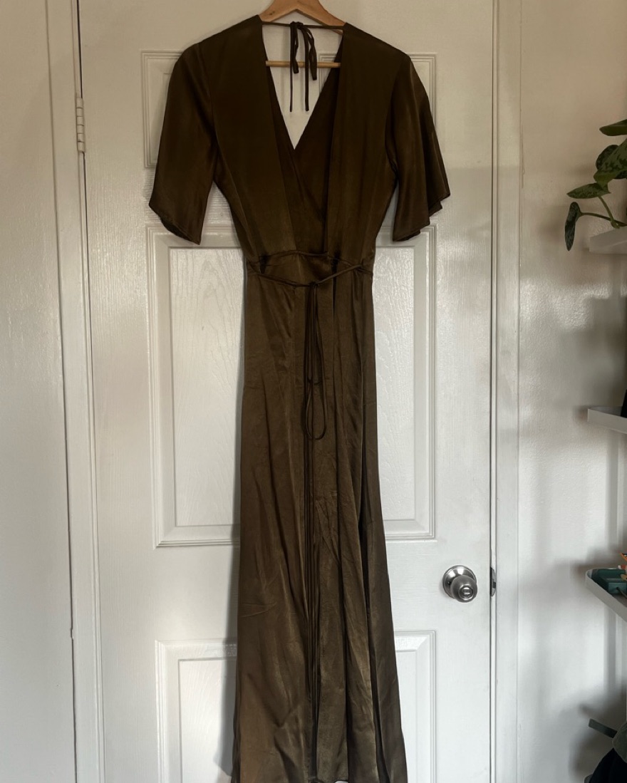 Whimsy & Row Lola Wrap Dress In Olive - Image 4