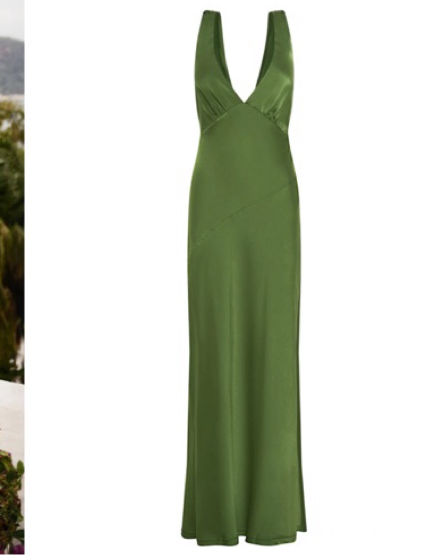 green emerald velvet dress MESHKI-NADIA MAXI LEMON  Fundarentals