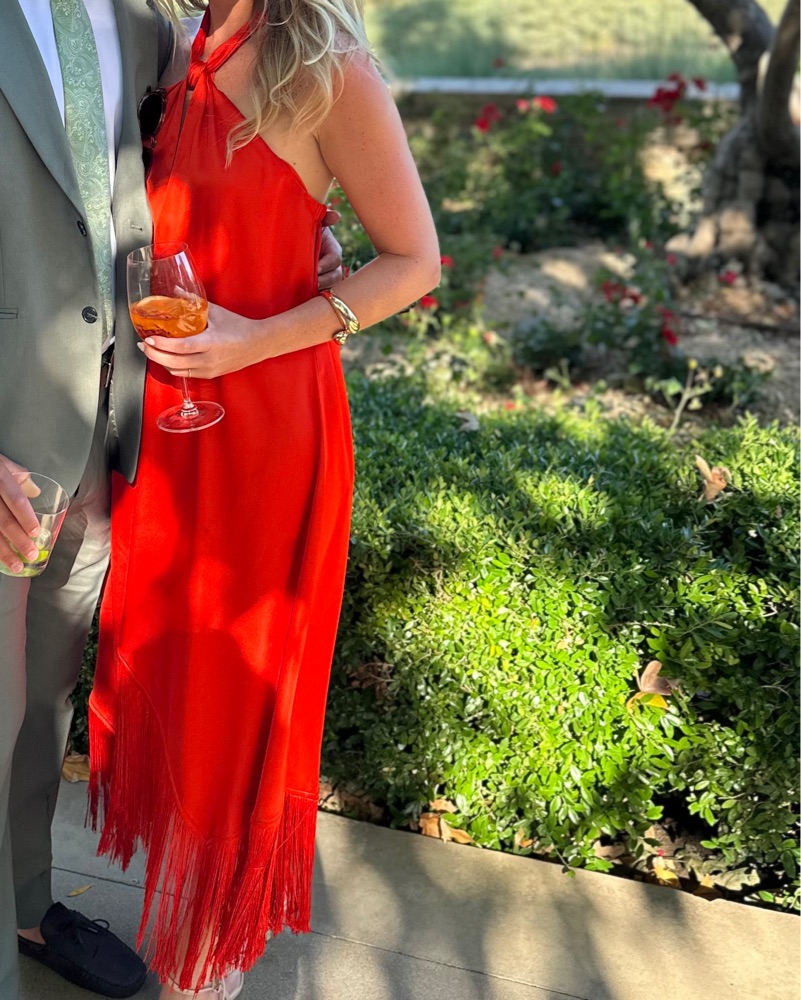 Satin Fringe dress by Culpos x INC at Macy's - Pickle
