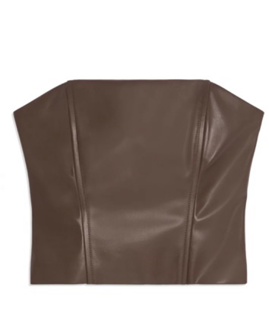 WeWoreWhat Leather Tube Top - Image 1