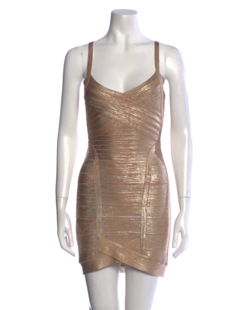 slim fit dress slacks HERVÉ LÉGER The Mirabel mini dress – Luisa World main image 1