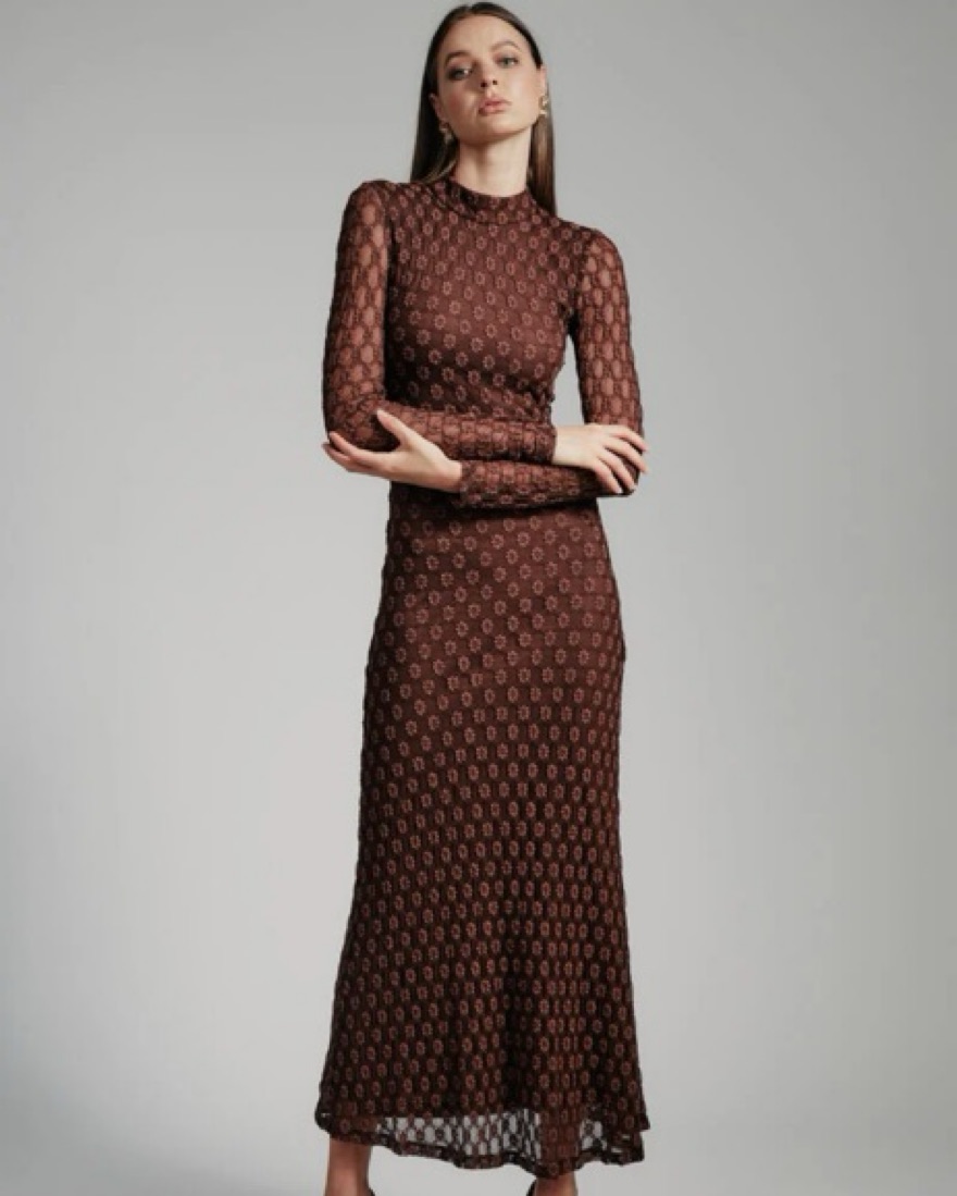 Bardot Ola Long Sleeve Midi Dress by Bardot - Pickle