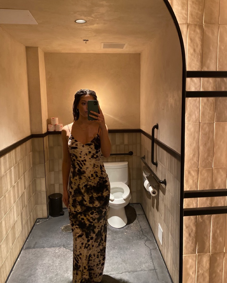 L'Agence Cowprint Maxi Dress by L'Agence - Pickle