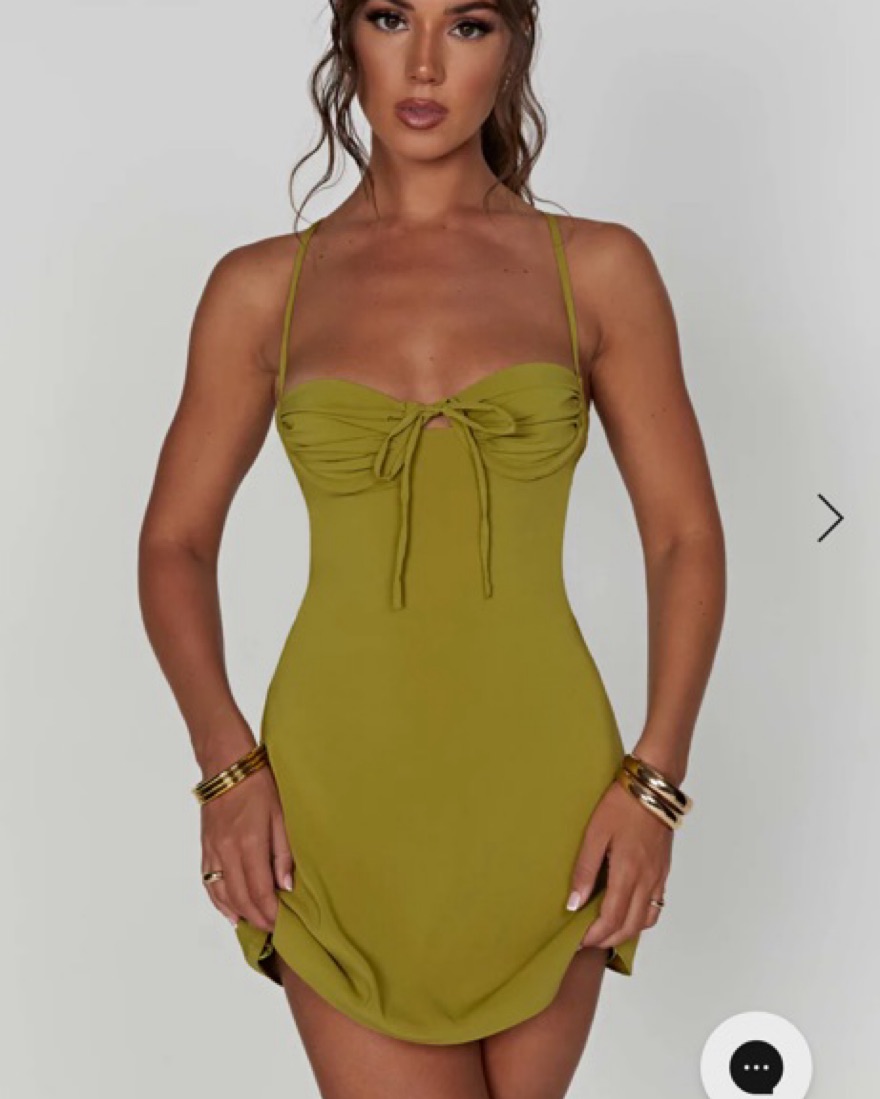 Renee Mini Dress - Green (sold out) by Babyboo Fashion - Pickle
