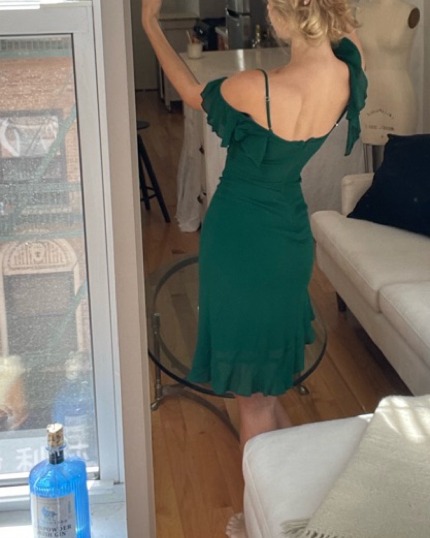 REFORMATION Green Ruffle Dress - Image 5