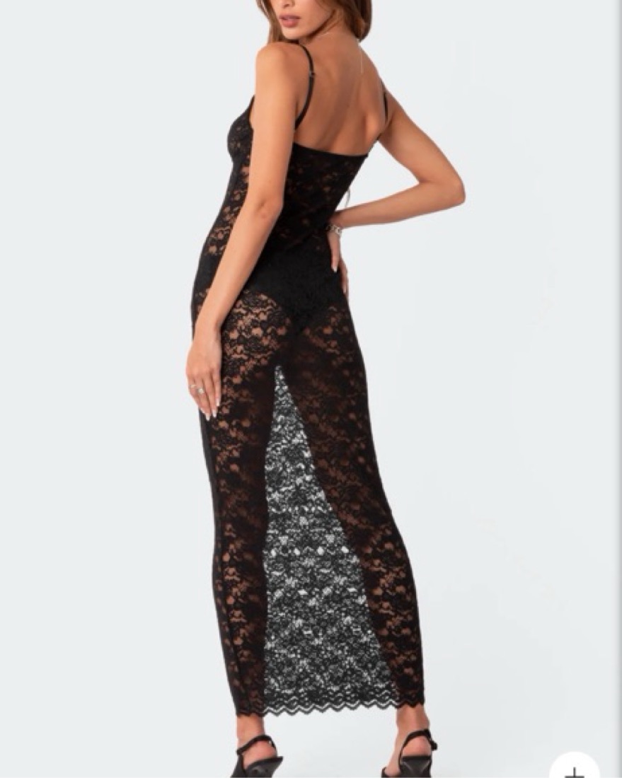 edikted black dress Backless Cowl Neck Mini Dress