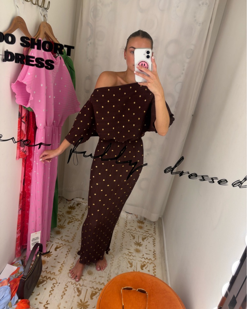 Never Fully Dressed Brown/Gold Dress by Never Fully Dressed - Pickle