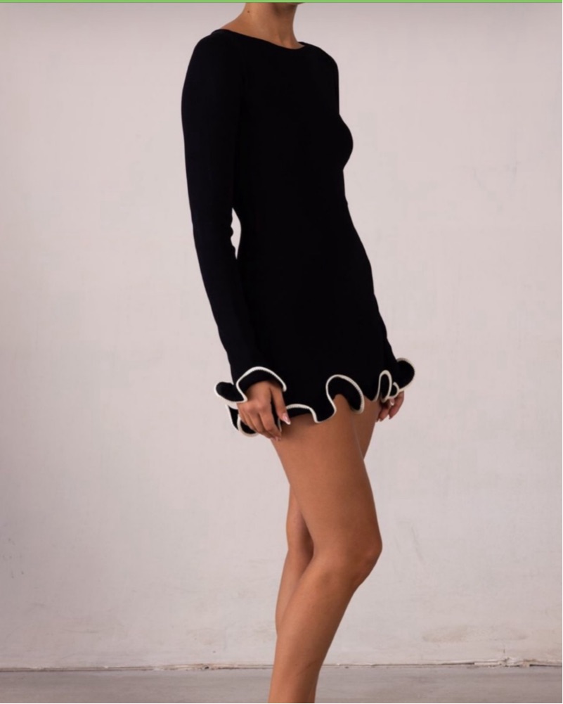 Same Los Angeles Ruffle Hem Mini Dress by Same Los Angeles - Pickle