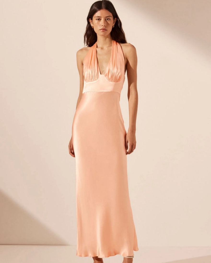 Shona Joy Peach Halter Dress - Image 1