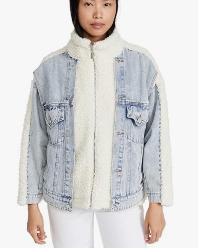 Fur Denim Jacket - Image 1