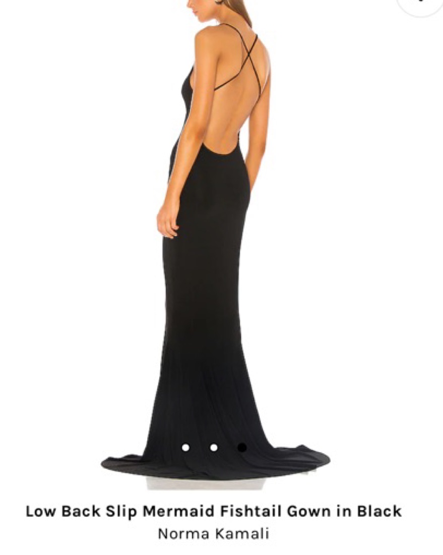 blue dress for baby girl Norma Kamali // Black & Beige Floral Lace Open Back Gown  VSP Consignment
