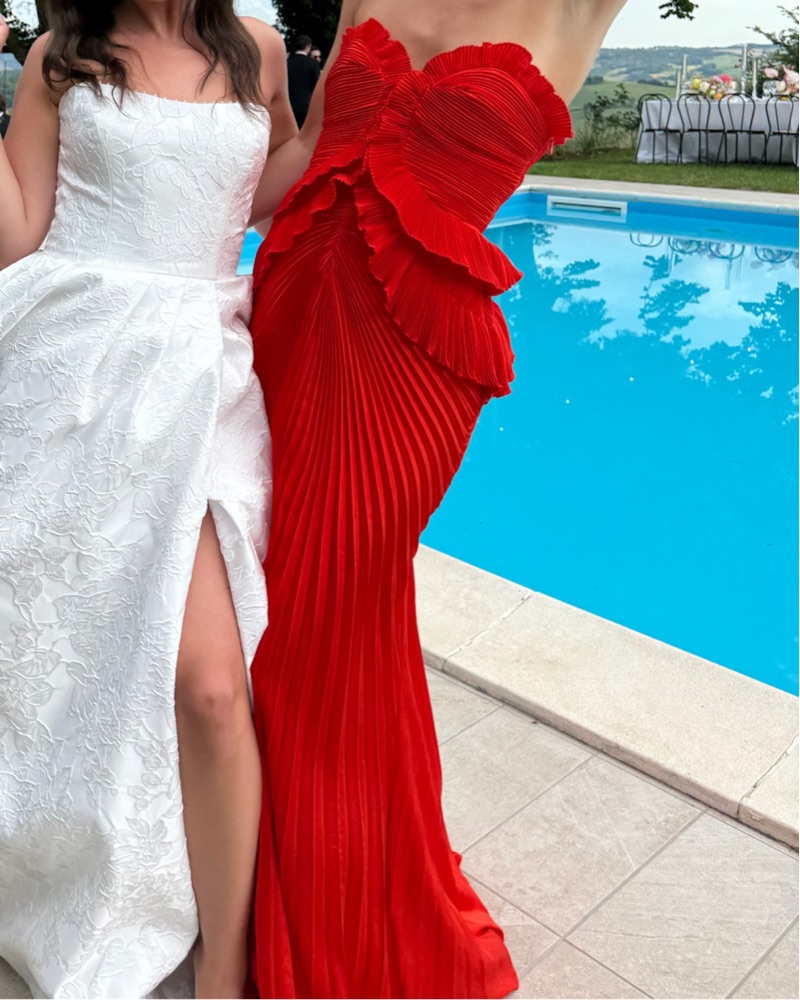 strapless open back dress Amur Kennedi Mini Dress | Red | Size 6 main image 0