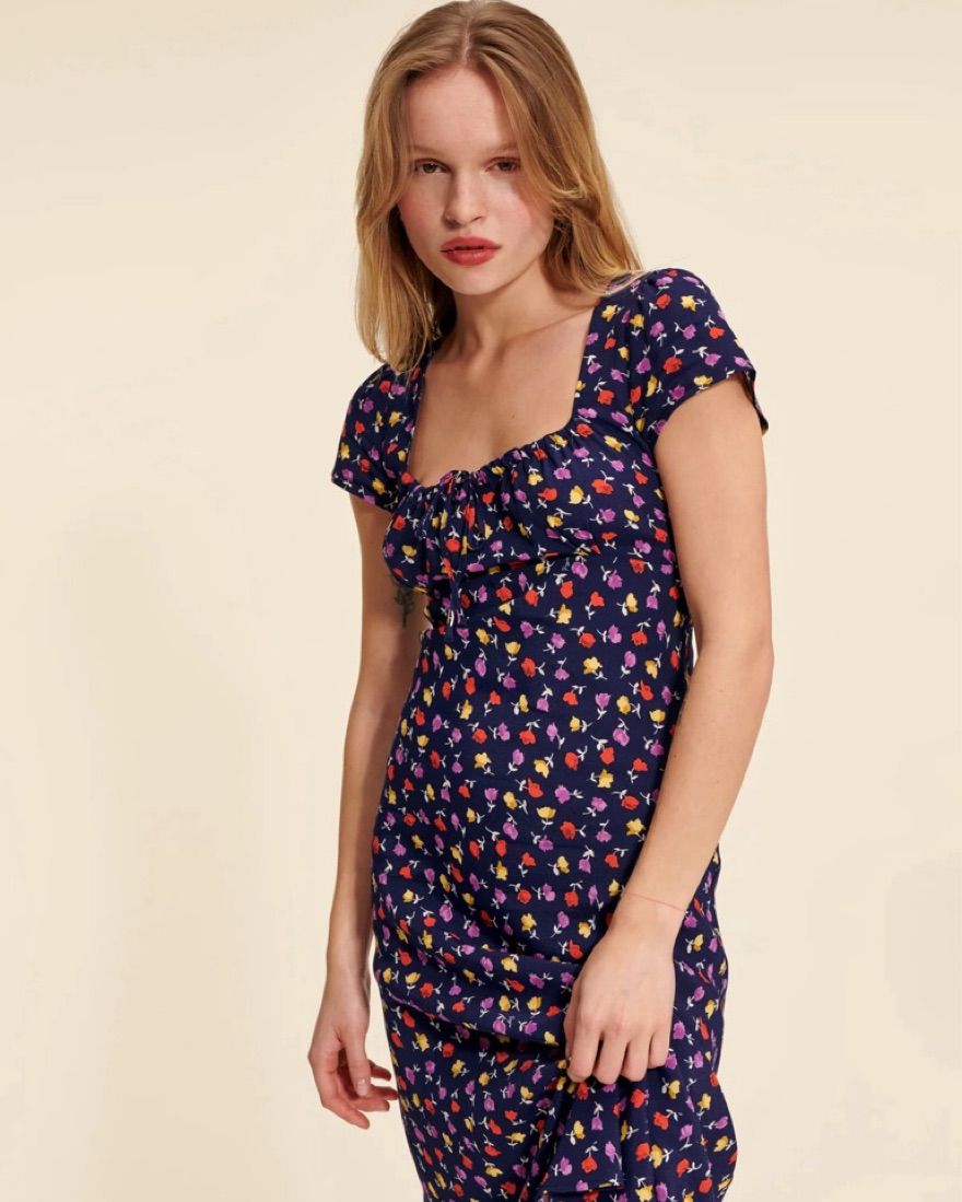 princess polly baby blue dress Always Indigo Floral Dress — From The Hanger main image 0