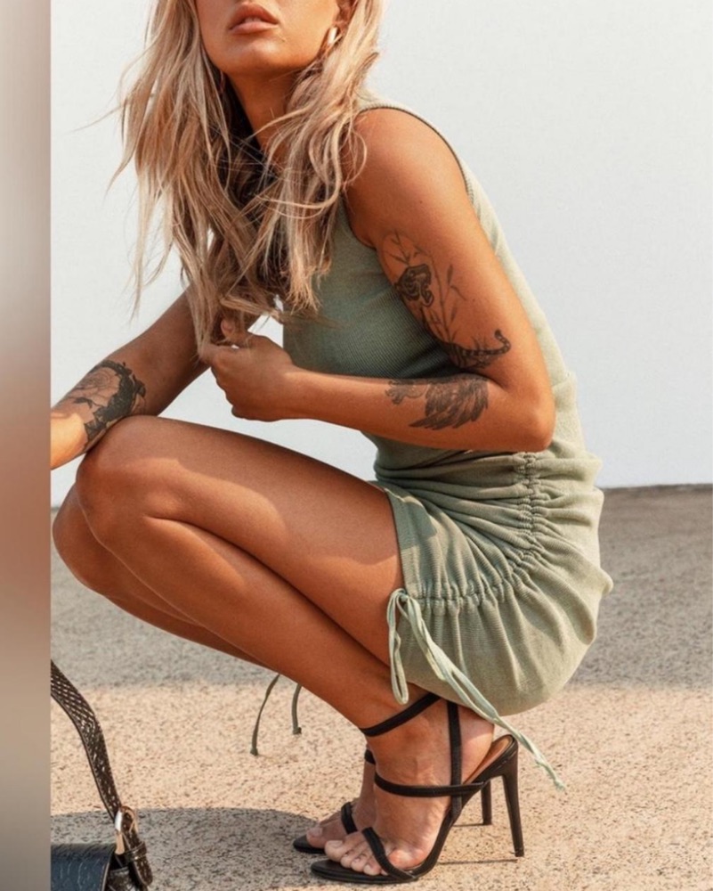 Lioness Ruched Side Bodycon Mini Dress by Lioness - Pickle