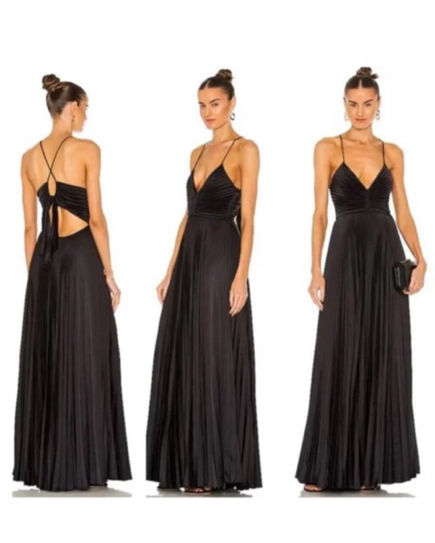 ALC Aries Satin Pleated Dress by ALC - Pickle