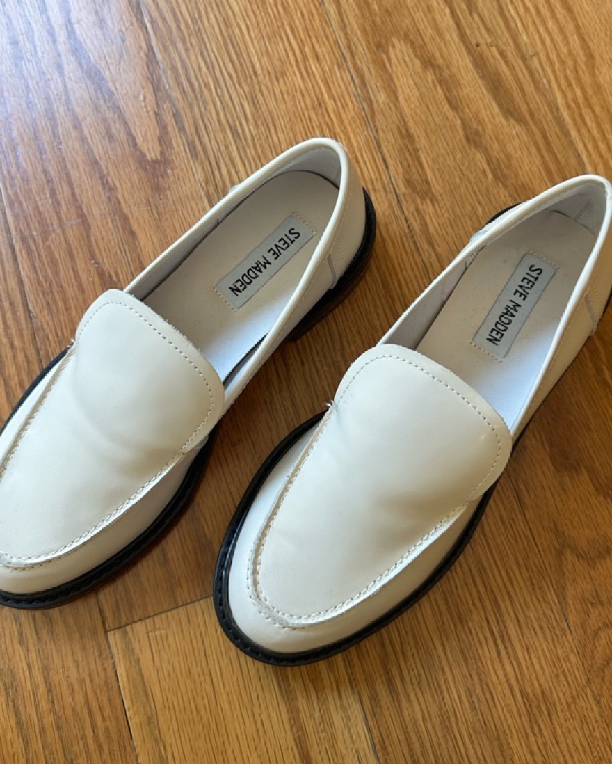 Steve Madden White Loafers - Image 1