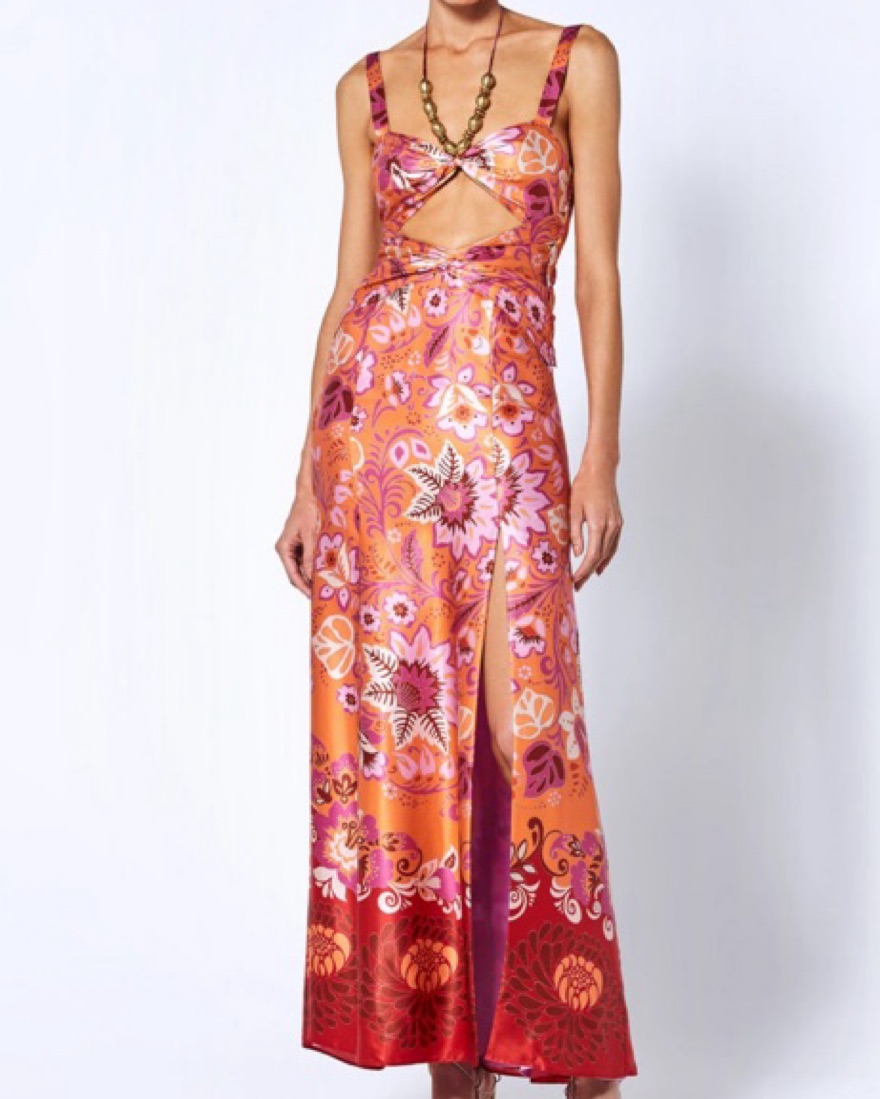 knee length dresses for ladies Alexis Midi Dress, in Painterly Petals, Size: Small | Show Me Your Mumu main image 1