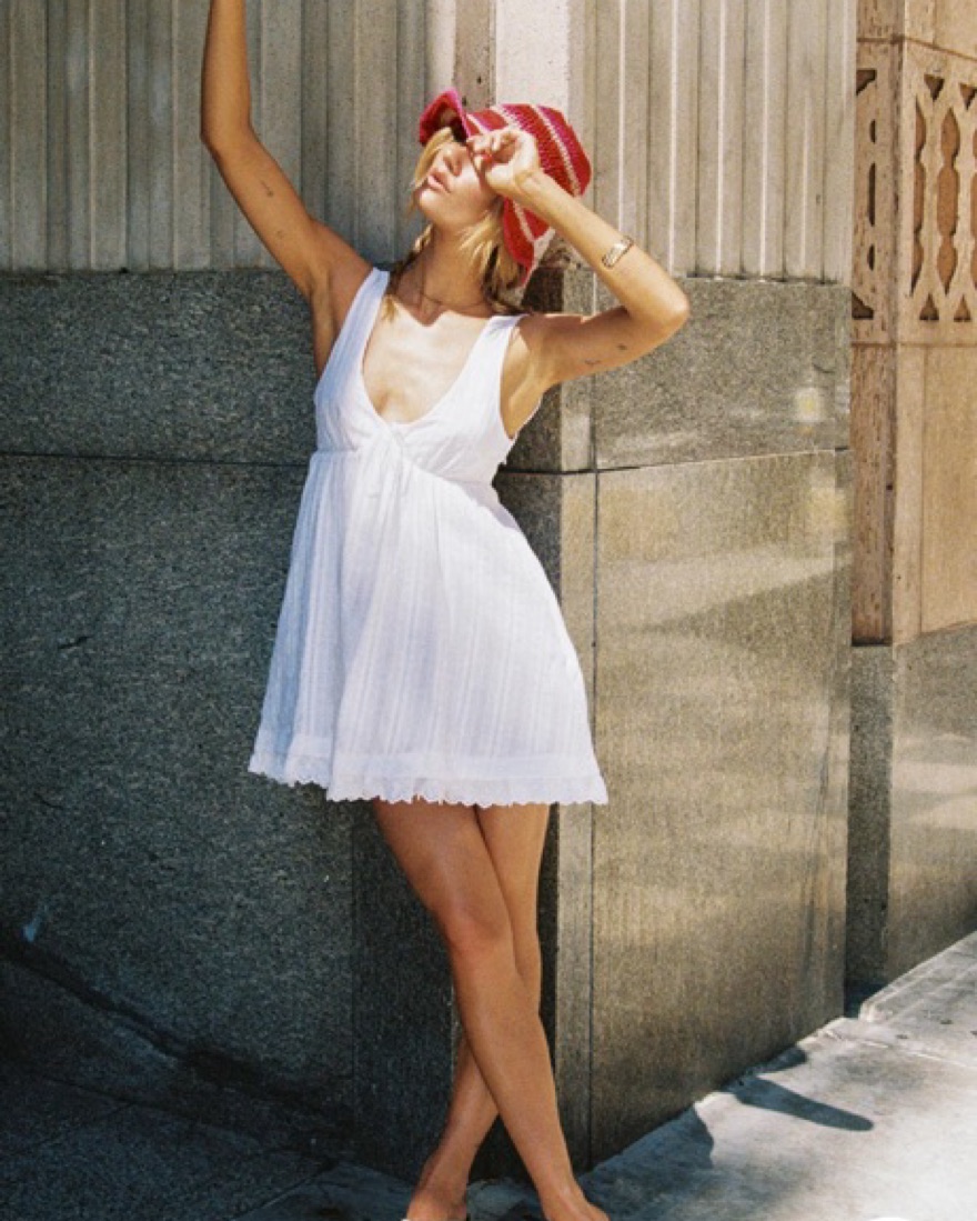 strapless open back dress Granno Mini Dress | White | Womens