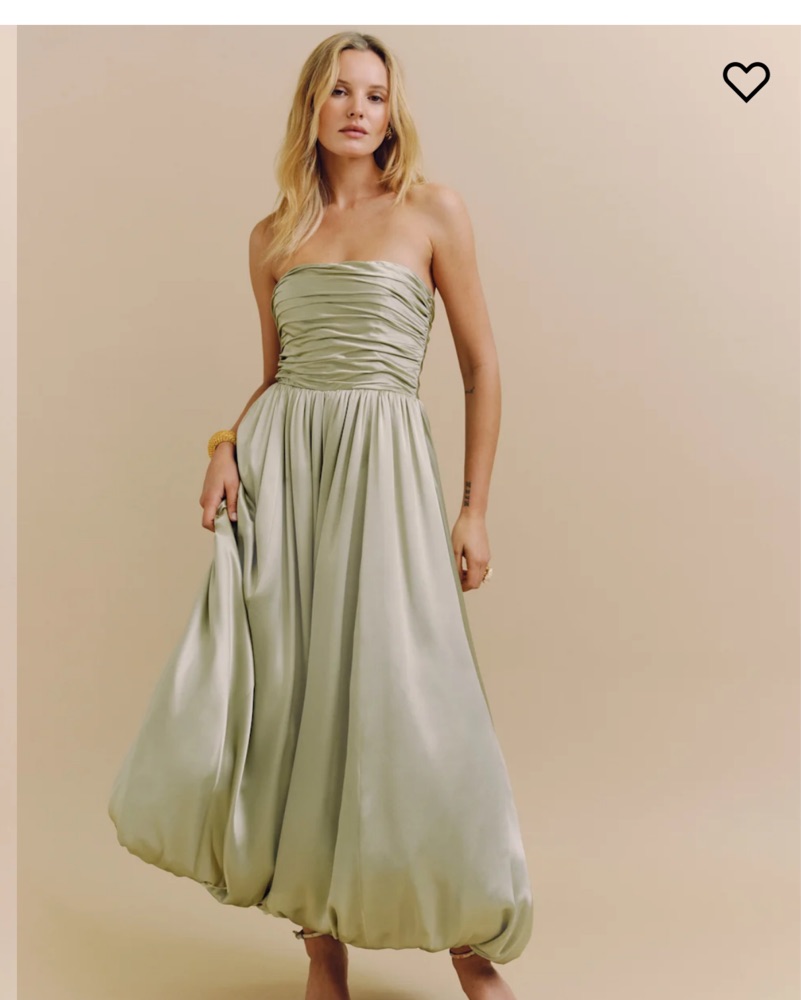 Elspeth Dress Sage Midi Dress by Reformation - Pickle