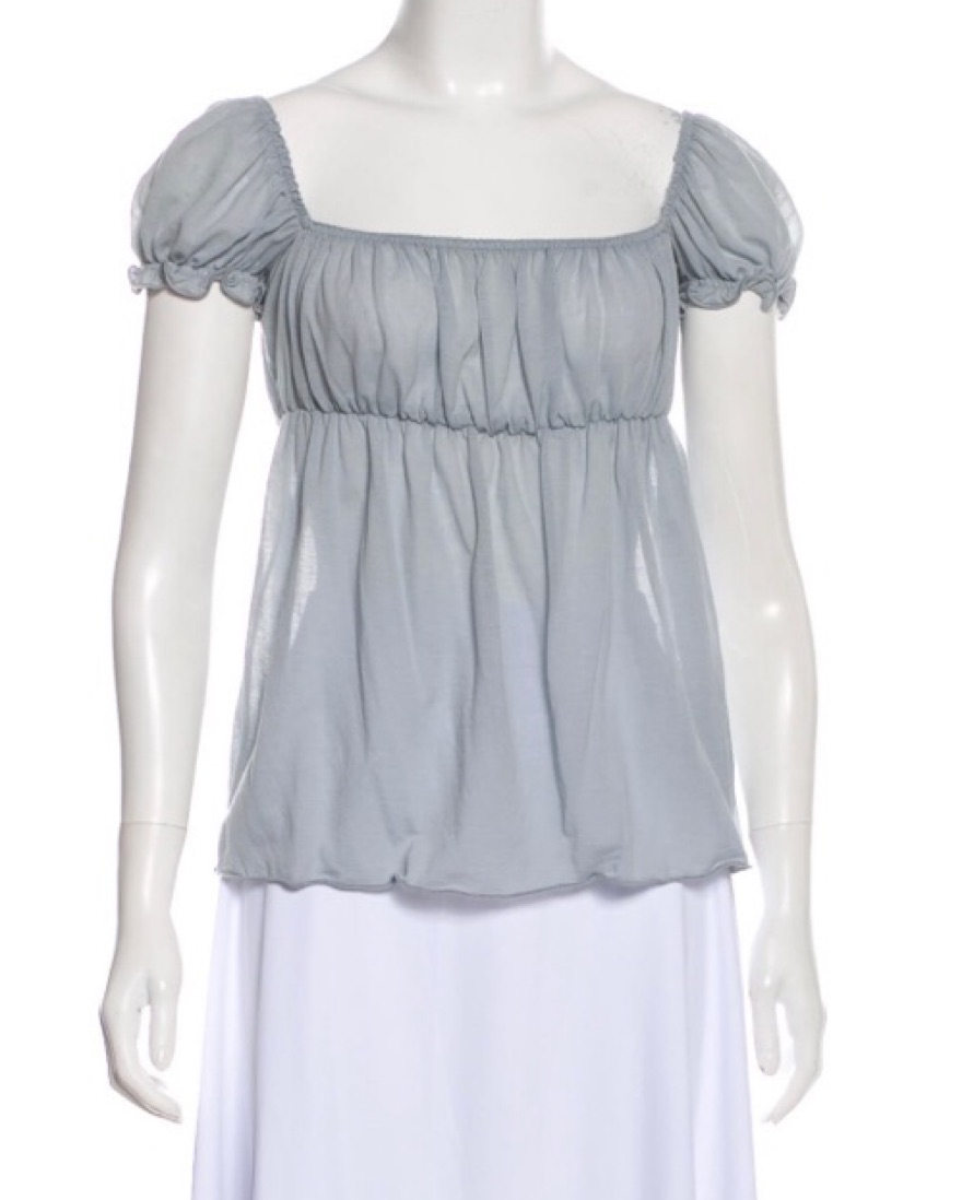 Miu Miu Semi-Sheer Short Sleeve Top - Image 1