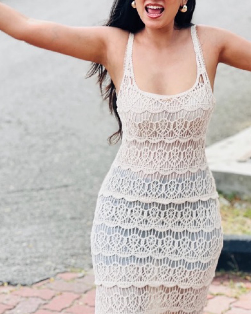 white christmas dresses Zara Rose Crochet Maxi Dress main image 1