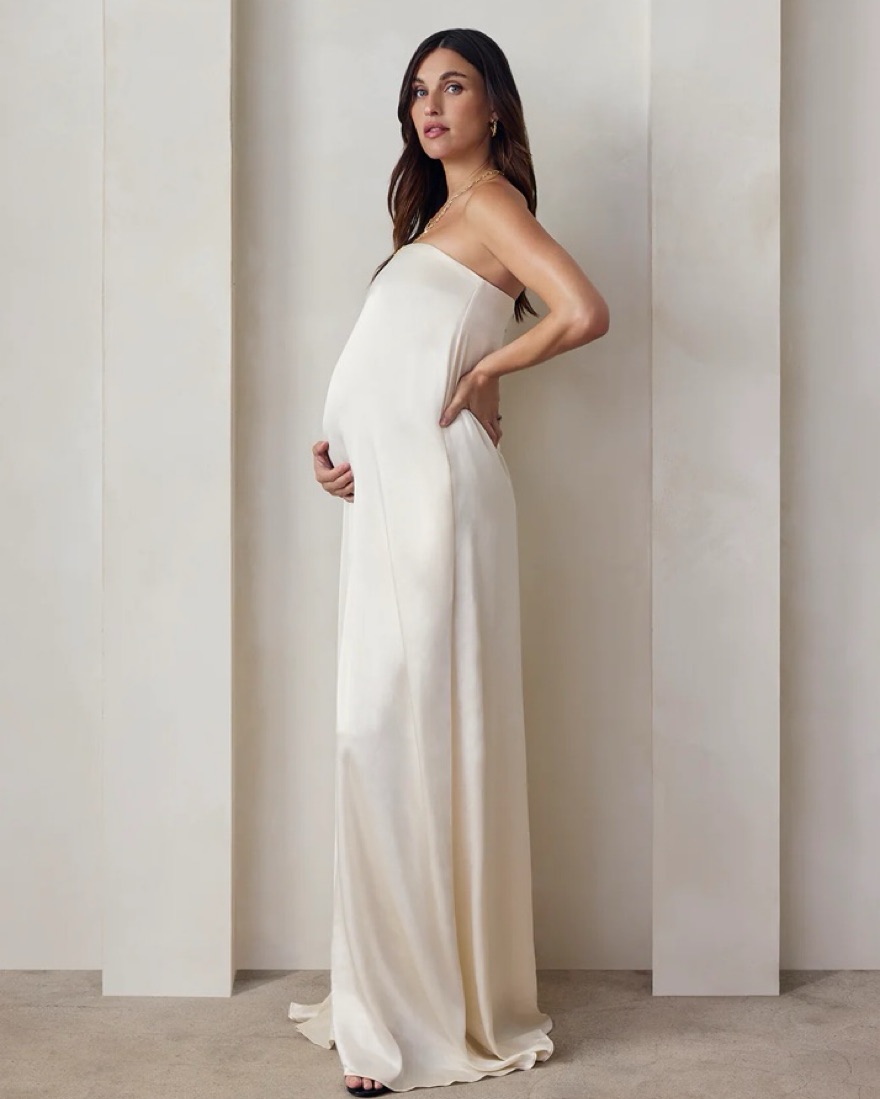 Bumpsuit Brushed Satin Gown by Bumpsuit - Pickle