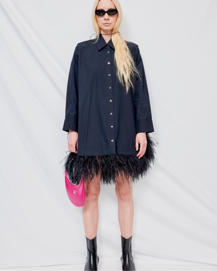 Marques Almeida Feather-Trimmed Organic  - Image 5