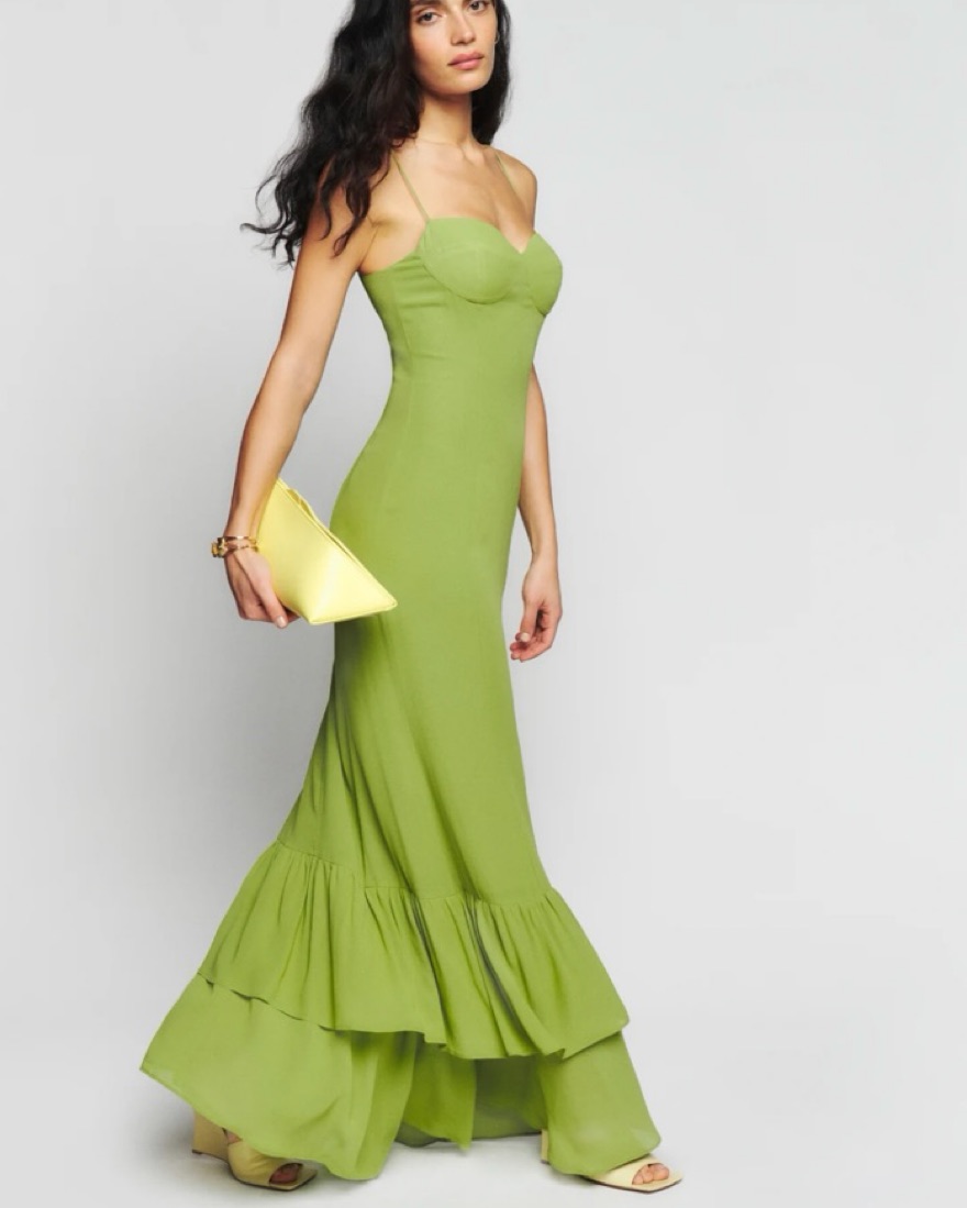 Green Reformation Fallon Maxi Dress by Reformation - Pickle