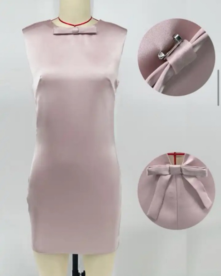 Pale Pink Bow Dress - Image 3